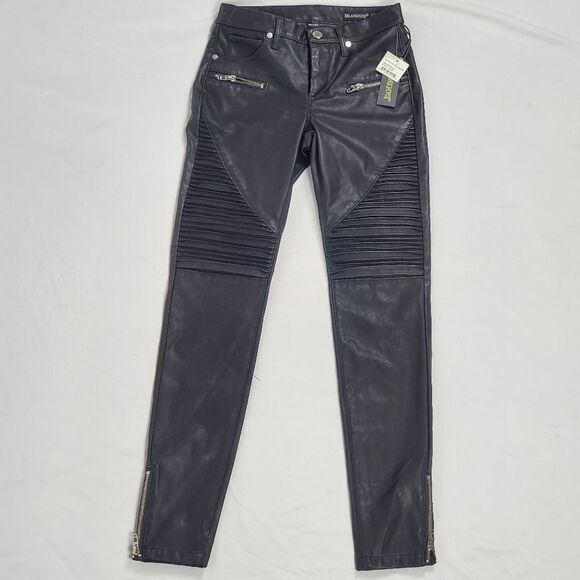 NWT Blank NYC Black Vegan Moto Pants - Size 24 - Picture 1 of 6